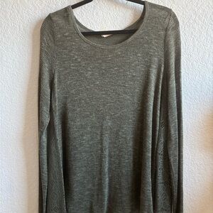 Mossimo Olive Green Knit Sweater with Lace detailing